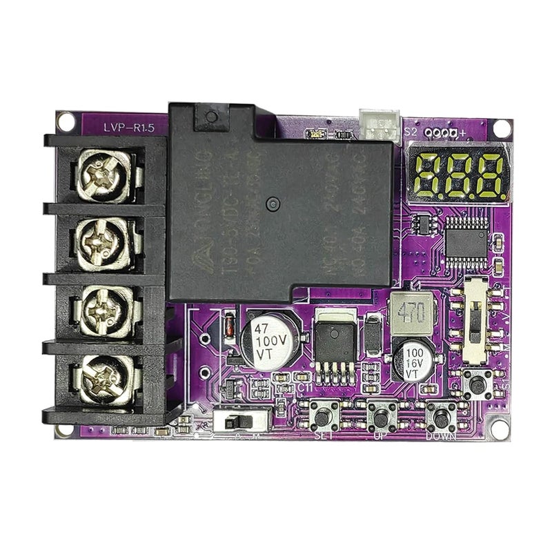 MgcSTEM Low Voltage Disconnect and Charging Discharging Protection 2 IN 1 40A DC 5V-60V Low Voltage Cutoff with LCD Display Low Voltage Protector Disconnect Switch Module Charging Discharging Protection Board - Image 1